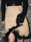 LIGURIA midi wrap skirt with feather hem