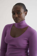 NETUNO cashmere and silk blend top in grape