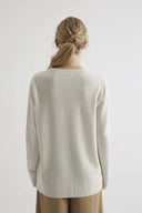 Cashmere blend MERANO sweater in chalk