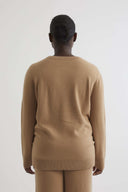 Cashmere blend MERANO sweater in bisquit