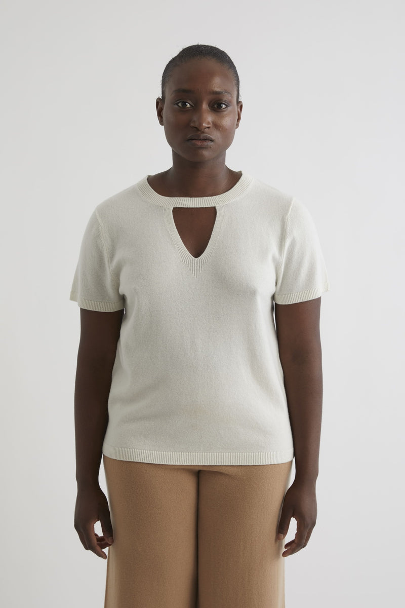 VERONA cashmere blend t-shirt in parchment