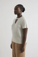 VERONA cashmere blend t-shirt in parchment
