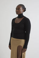 NETUNO cashmere and silk blend top in black