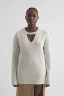 Cashmere blend MERANO sweater in chalk