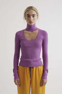 NETUNO cashmere and silk blend top in grape