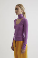 NETUNO cashmere and silk blend top in grape