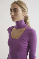 NETUNO cashmere and silk blend top in grape
