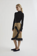 LIGURIA midi wrap skirt with feather hem