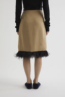 LIGURIA midi wrap skirt with feather hem