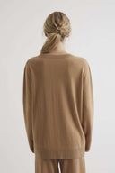Cashmere blend MERANO sweater in bisquit