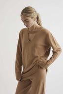 Cashmere blend MERANO sweater in bisquit