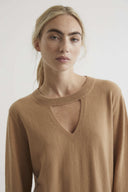 Cashmere blend MERANO sweater in bisquit