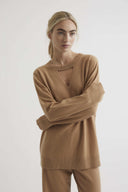 Cashmere blend MERANO sweater in bisquit