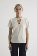VERONA cashmere blend t-shirt in parchment