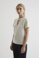 VERONA cashmere blend t-shirt in parchment