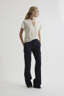 VERONA cashmere blend t-shirt in parchment