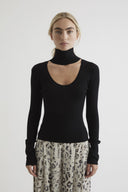NETUNO cashmere and silk blend top in black
