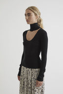 NETUNO cashmere and silk blend top in black