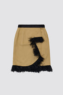 LIGURIA midi wrap skirt with feather hem
